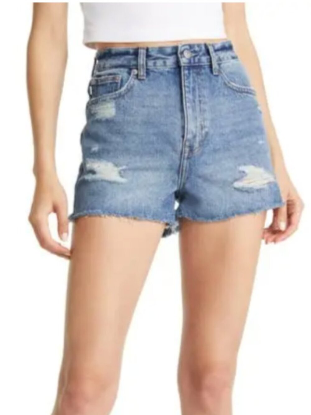 Lovers + Friends Jack High Rise Cut Off Distressed Denim Shorts in Mimosa 30 NWT